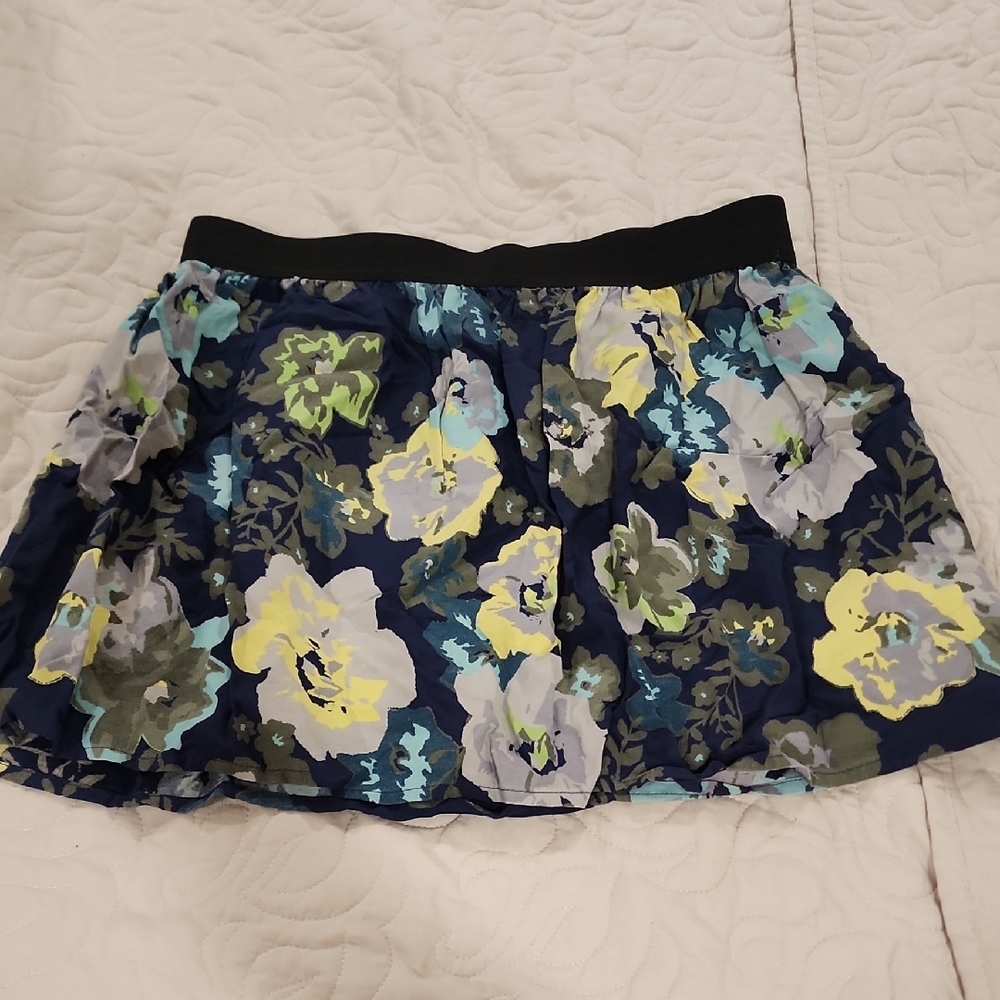 SO Women's Mini Skirt - Black, Blue, Yellow Floral